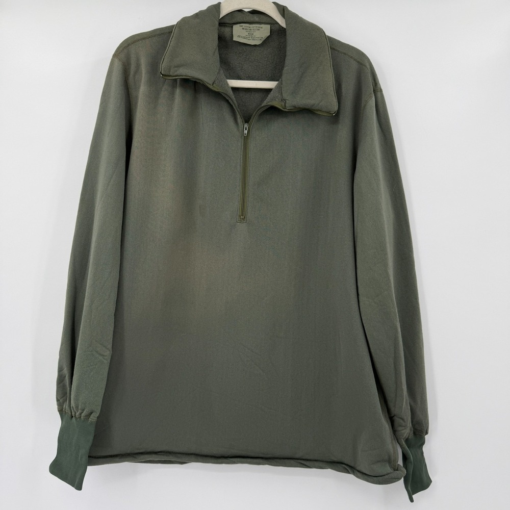 VTG Military‎ Mens Sleeping Shirt Quarter Zip Medium Heat Retentive Layering